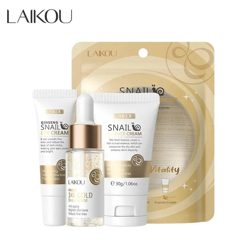 Glow Skincare Set (Serum, Eye & Face Cream) by LAIKOU